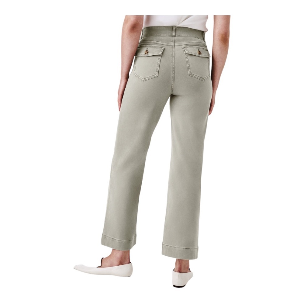 Spanx Stretch Twill Cropped Wide Leg Pant Petite in Olive green (A1) - Picture 2 of 16